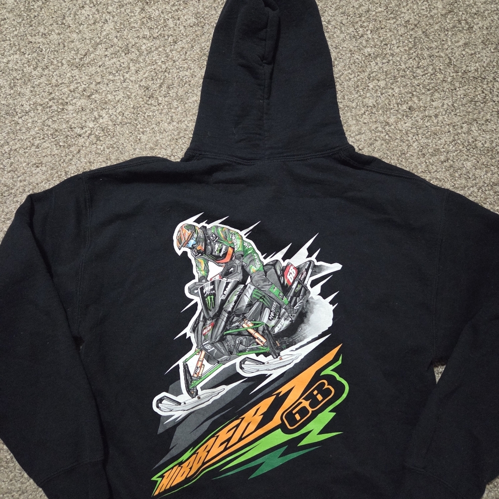 Tucker Hibbert T-Train Hoodie Snowmobile Racing Artic Cat Monster Energy Adult M